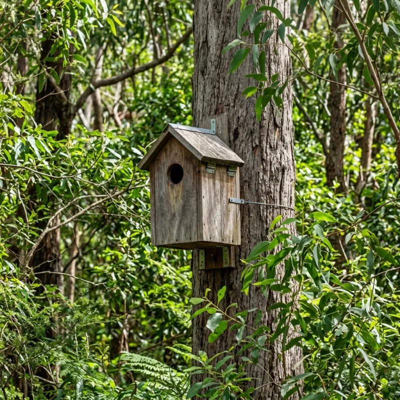Animal nesting box installed as a humane alternative to a Tyabb roof cavity