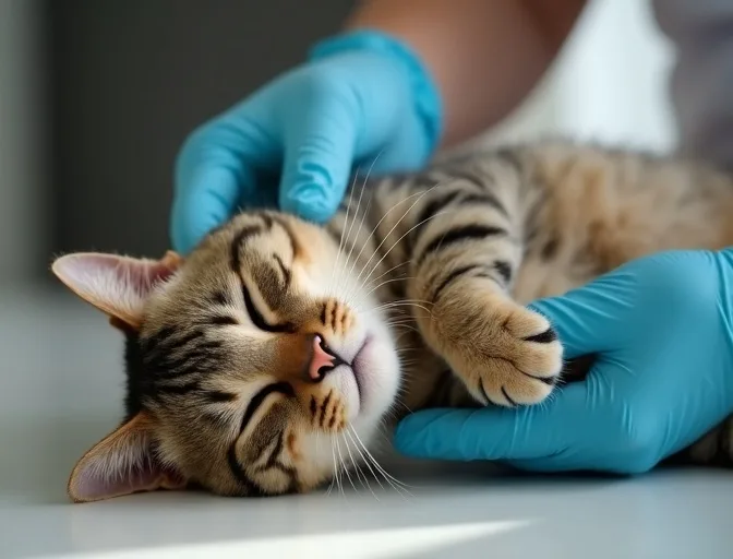 Specialist carefully handling a deceased cat with dignity in Tyabb
